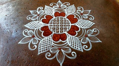 New Year 2024 Simple Flowers Kolam 5 3 Margazhi Madham Kolam Pongal