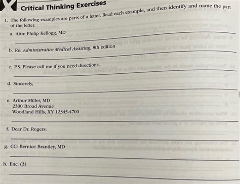 Solved Critical Thinking Exercises The Following Examples Chegg