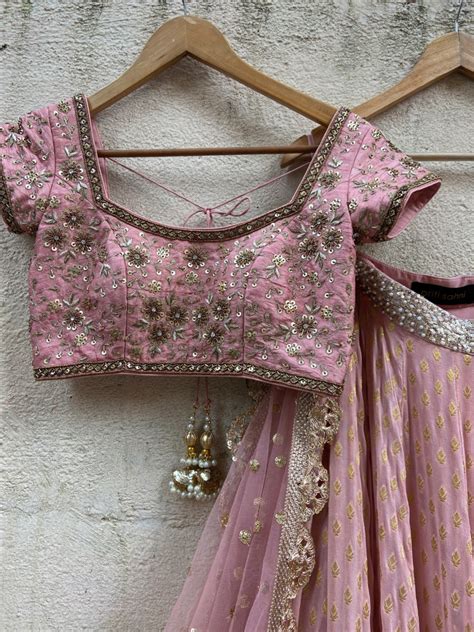 Nude Pink Embroidered Lehenga Set Priti Sahni