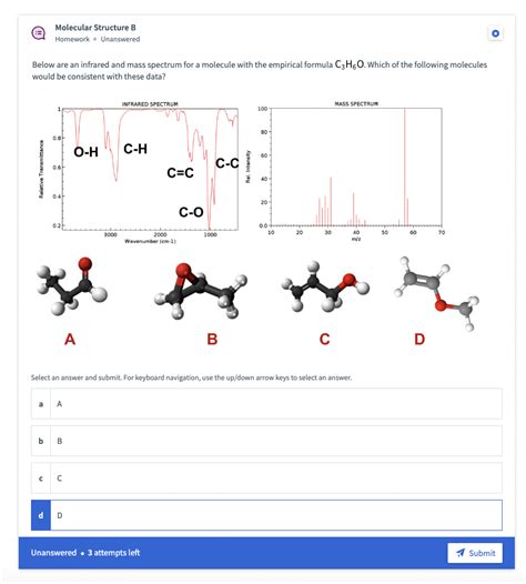 Solved Below Are An Infrared And Mass Spectrum For A