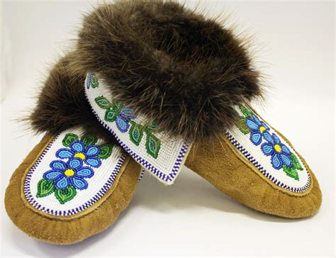 Beaded Moose Hide Moccasins Made By A Tlicho Elder From Behchoko Nt