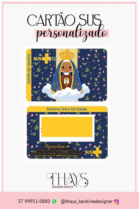 Cartao Sus Personalizado Tema Nossa Senhora Aparecida Alice 1