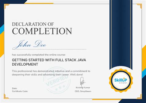 Free Java Full Stack Developer Course With Certificate