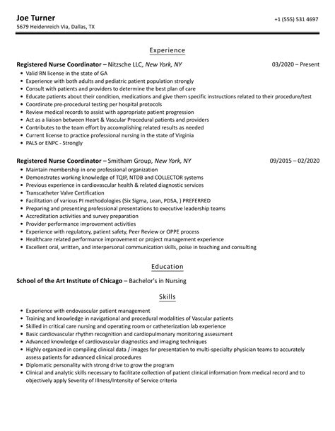 Registered Nurse Coordinator Resume Samples Velvet Jobs