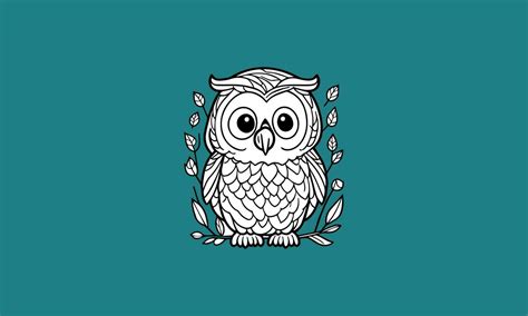 Happy Cute Owl Kawaii Line Art Design Vector Art At Vecteezy