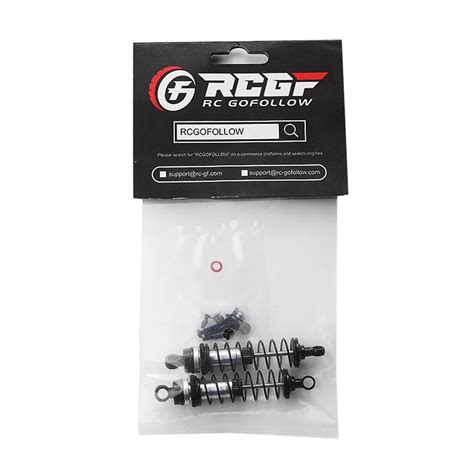 RCGOFOLLOW 2pcs Aluminum Alloy Threaded Rear Shock Absorber For 1 16 Rc