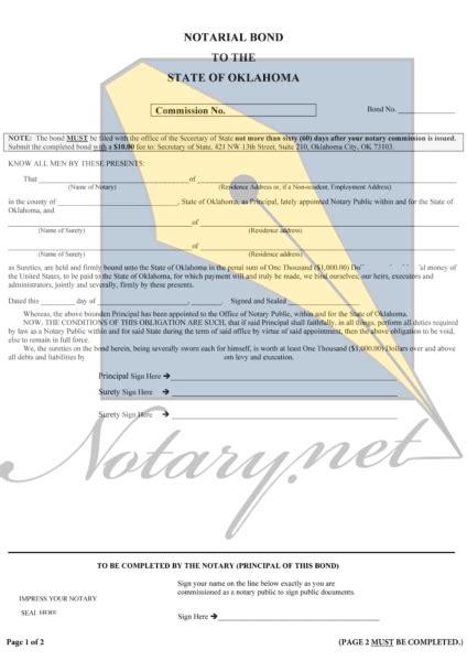 Oklahoma Notary Bond Travelers Insurance