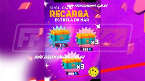 Recarga Free Fire Ganhe Caixa Estrela Do Mar Ao Comprar Diamantes Em