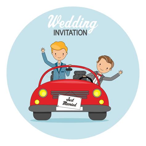 Invitation De Mariage De Mariage Homosexuel Illustration De Vecteur