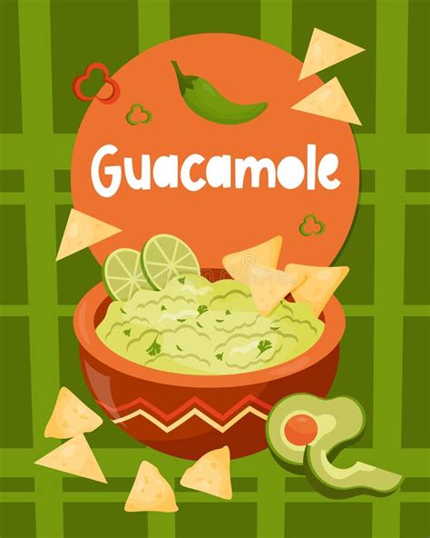 Guacamole Traditional Mexican Food Green Guacamole Sauce In Bowl With