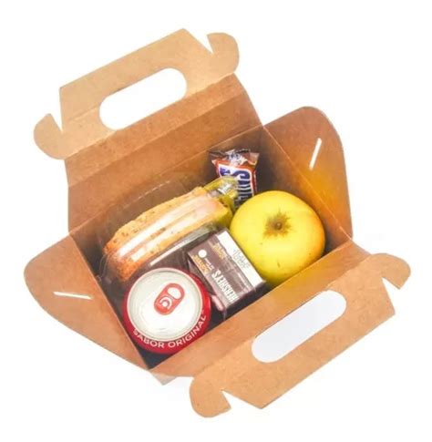 10 Caja Lonchera Boxlunch Postres Grande Carton Micro Blanco En Venta