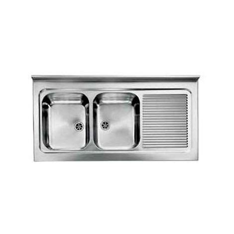 Lavello ROSSANA Appoggio 120X60 2 Vasche Sinistre ACCIAIO INOX