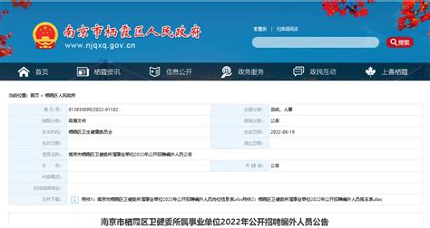 2022江苏南京市栖霞区卫健委所属事业单位招聘编外人员公告【67人】