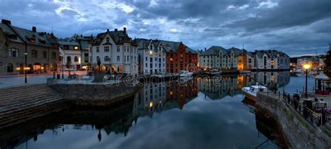 alesund stock photo image  glassy light yacht quiet