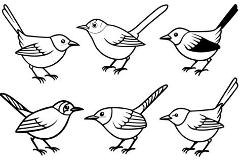 Wren bird line art | Premium AI-generated vector