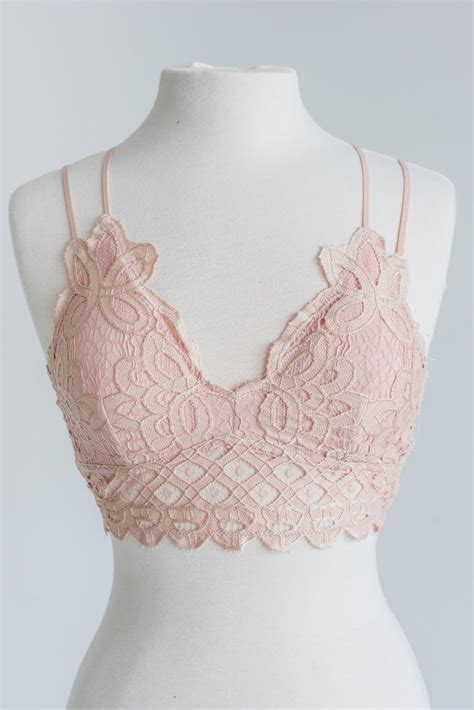 Feminine Blush Pink Lace Bralette The Mint Julep Boutique