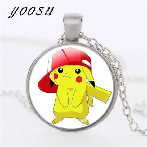 Hot New Pokemon Necklace Pikachu Pokeball Statement Chain Pendant