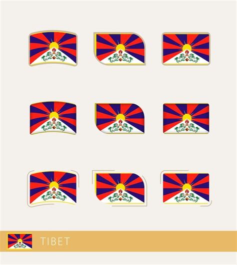 Premium Vector Vector Flags Of Tibet Collection Of Tibet Flags