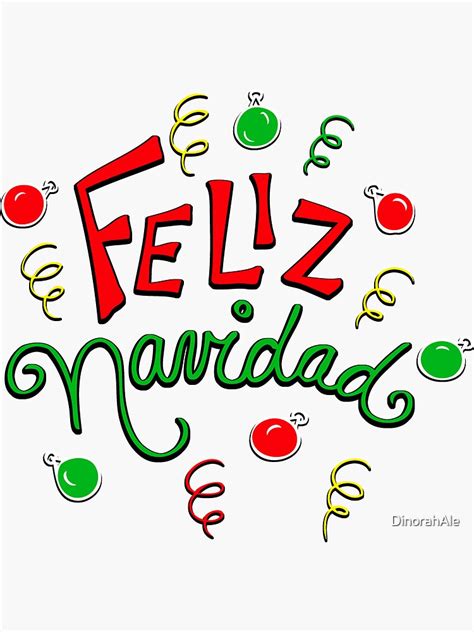 "Merry Christmas in Spanish Feliz Navidad" Sticker for Sale by ...