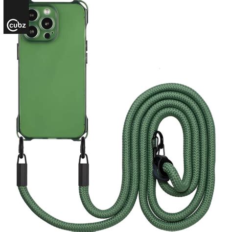 Husa IPhone 15 Pro Max CUBZ Hybrid Shockproof With Hanging Rope Army