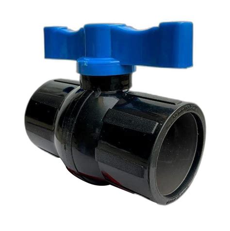 Polypropylene Black Single Piece Ball Valve Threaded Size Inch