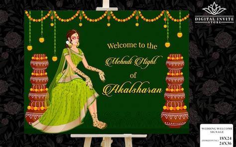 Mehndi Welcome Signs As Mehndi Signage Mehendi Welcome Etsy