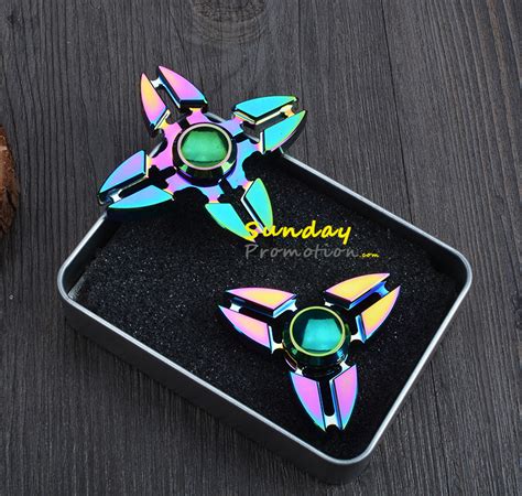 Custom Fidget Spinner Hand Toy Rainbow Color Leaves Hand Spinner