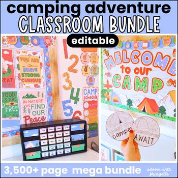 Camping Classroom Decor Mega Bundle Editable Nature Classroom Theme