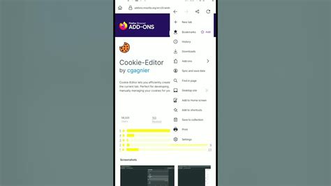 Mobile Cookie Editor Extension Add Youtube