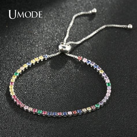 Umode Pulsera De Tenis Con Circonia C Bica Para Mujer Brazalete De Lujo