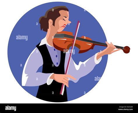 Ilustración Vectorial Del Violinista Mujer O Niña Bonita Tocando El Violín Instrumento Imagen