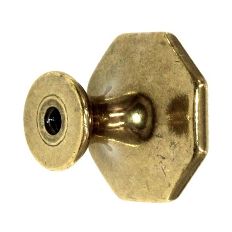 Hickory Hardware Conquest Lustre Brass 1 1 8 Octagon Cabinet Knob P14 Westwoods Cabinet Hardware