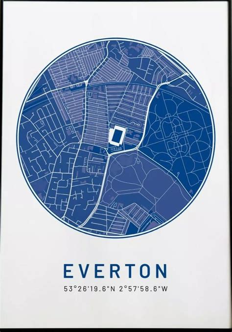 Everton Football Club Map Artwork Etsy Canada Everton Football Club