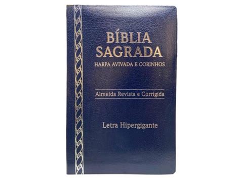 B Blia Sagrada Preta Letra Hiper Gigante Harpa Capa Luxo Coverbook