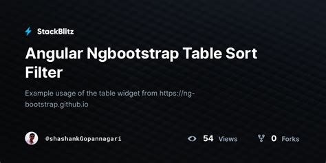 Angular Ngbootstrap Table Sort Filter Stackblitz