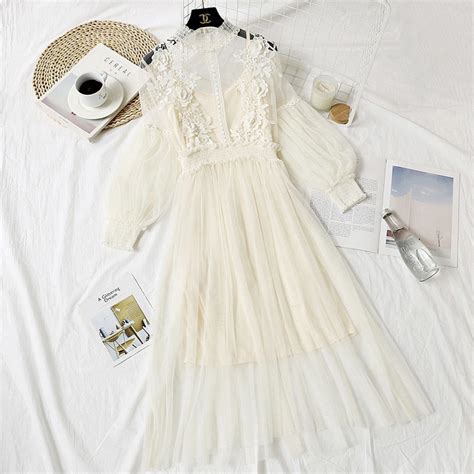 Cottagecore Lace Flower Dress Сottagecore Clothes