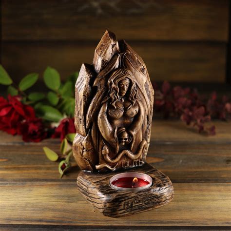 Lilith Lilith Statue Goddess Statue Wooden Statue Wiccan Altar Kit