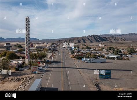 An Aerial View Of The Worlds Largest Thermometer In The Mojave Desert
