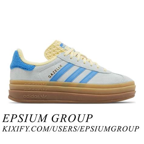 Adidas Women's Gazelle Bold (Almost Blue Yellow/ Almost Blue/ Bright ...