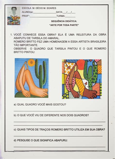 Atividade Sobre A Arte Moderna Para O O Ano