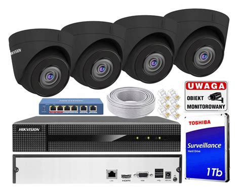 ZESTAW MONITORINGU IP 4 Kamery 4MPX Hikvision POE ERLI Pl