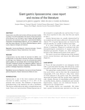 Fillable Online Apps Einstein Giant Gastric Lipossarcoma Case Report