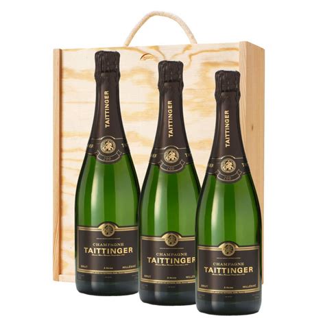 X Taittinger Brut Vintage Champagne Cl In A Pine Wooden Gift