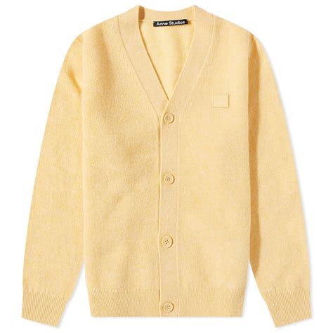 Acne Studios Mini Keve Face Cardigan Light Yellow Melange End Us