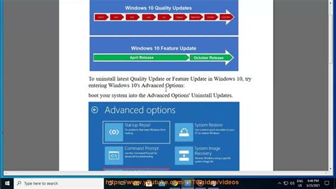 Uninstall Latest Quality Update Or Feature Update In Windows 10 Youtube