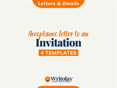 Invitation Acceptance Letter 4 Templates Writolay