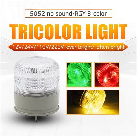 Tricolor Strobe Warning Light Flashing Traffic Signal Indicator Light