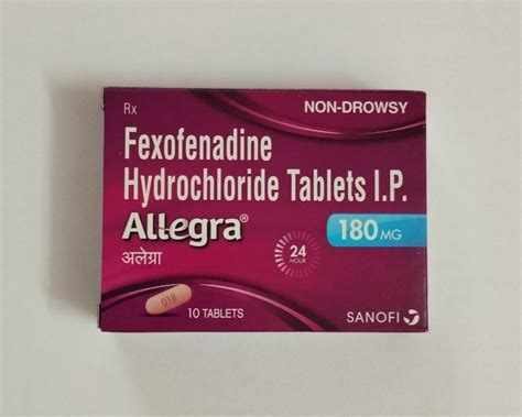 Fexofenadine Hydrochloride 180 Mg Tablets Allegra For Personal At Rs