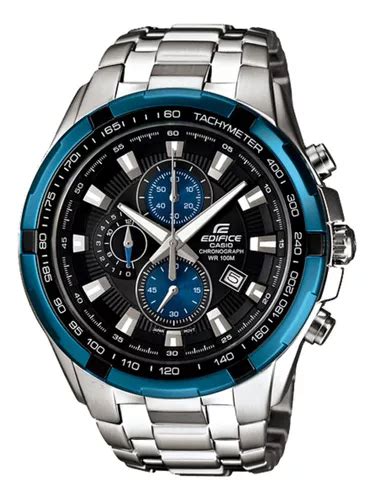 Relógio de pulso Casio Edifice EF 539 corpo prateado analógico