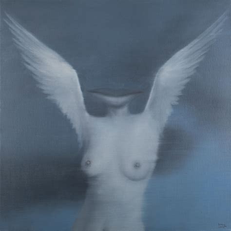Nguyen Quang Huy Flying Figurative Nude Monochromatic Painting